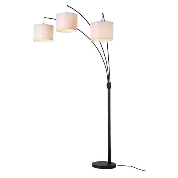 Cedar Hill 75 In. 3 Light Black Tree Floor Lamp 410708 – The Home Depot Intended For 3 Light Floor Lamps (Photo 6 of 15)