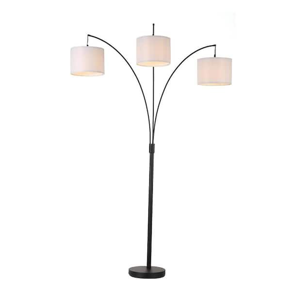 Cedar Hill 75 In. 3 Light Black Tree Floor Lamp 410708 – The Home Depot Within 75 Inch Floor Lamps (Photo 7 of 15)