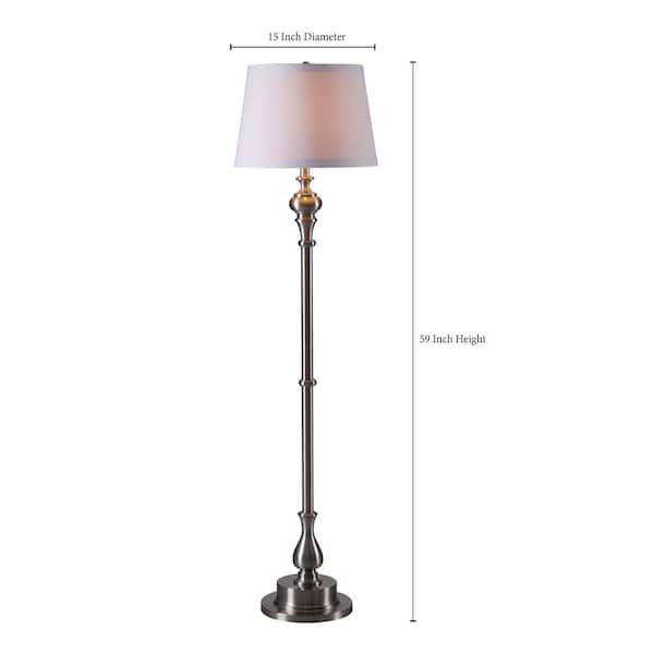 Chatham 59 In. Brushed Steel Floor Lamp 32307bs – The Home Depot Within 59 Inch Floor Lamps (Photo 4 of 15)