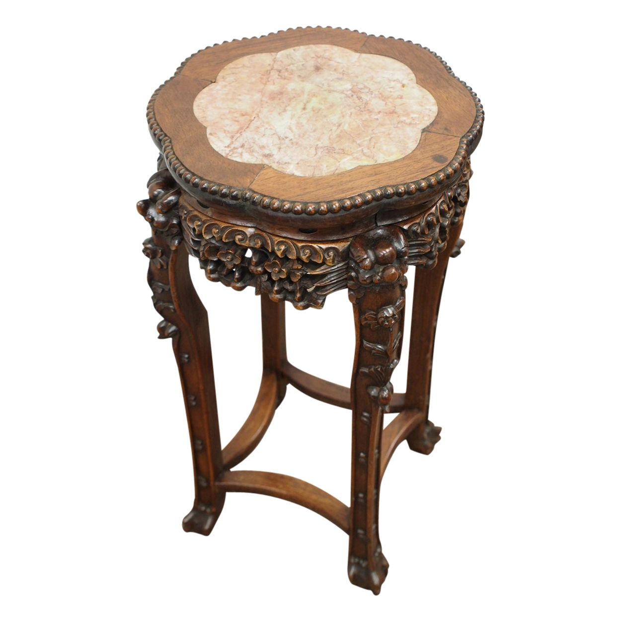 Chinese Hongmu And Marble Top Plant Stand – Georgian Antiques Pertaining To Marble Plant Stands (Photo 10 of 15)
