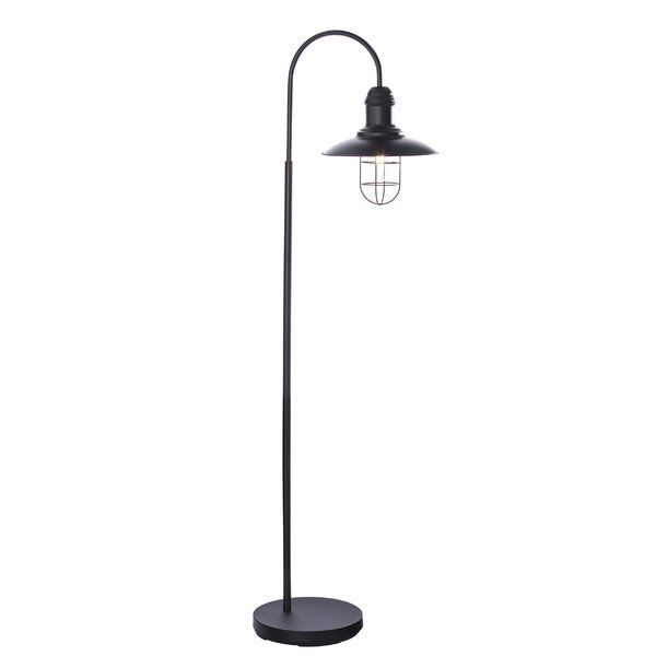 Classic Meets Contemporary In This Matte Black Floor Lamp. Wide Brimmed  Bell Houses An Antique Style Cage Shade, … | Black Floor Lamp, Floor Lamp,  Arched Floor Lamp With Matte Black Floor Lamps (Photo 4 of 15)