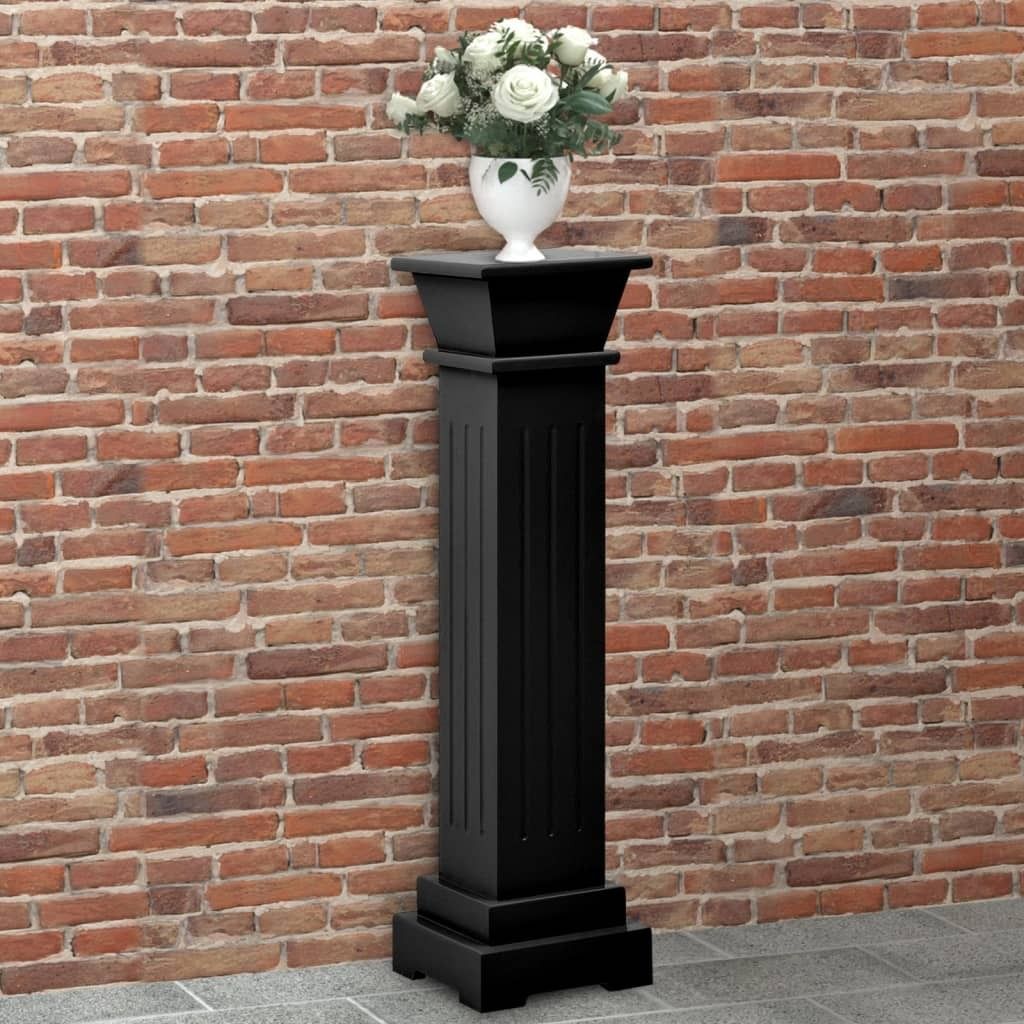 Classic Square Pillar Plant Stand Black 17x17x66 Cm Mdf –  Gardeningtoolsonline Pertaining To Pillar Plant Stands (View 4 of 15)