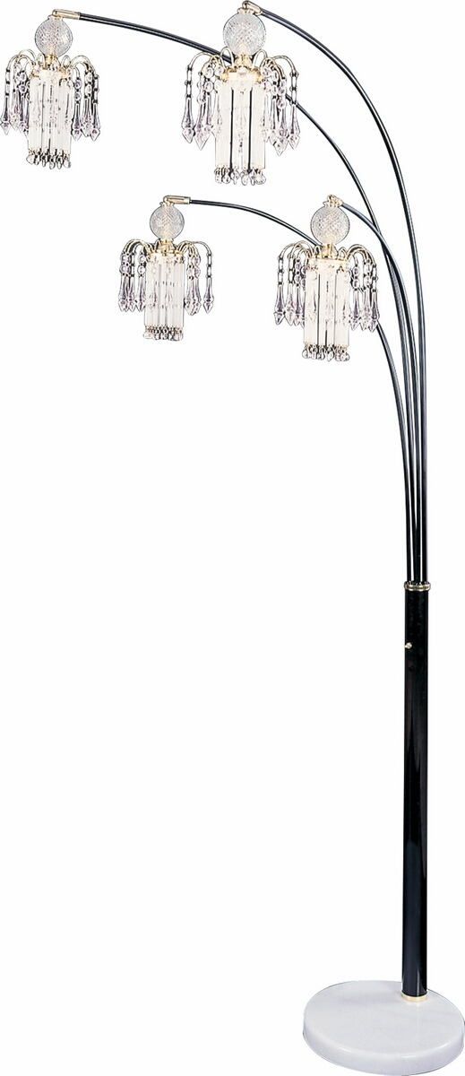 Coaster 1771n Traditional Chandelier Style Glass Overhead Floor Lamp With  Dimmer Switch Black Finish And White Base With Regard To Chandelier Style Floor Lamps (Photo 1 of 15)