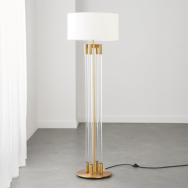 Column Acrylic Floor Lamp With Brass + Reviews | Cb2 | Modern Floor Lamps, Acrylic  Floor Lamp, Floor Lamp Pertaining To Acrylic Floor Lamps (View 10 of 15)