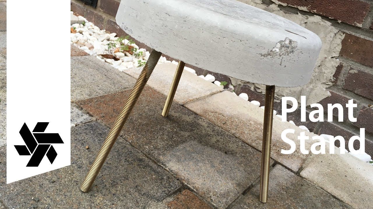 Concrete & Brass Plant Stand // Diy How To – Youtube In Cement Plant Stands (View 8 of 15)
