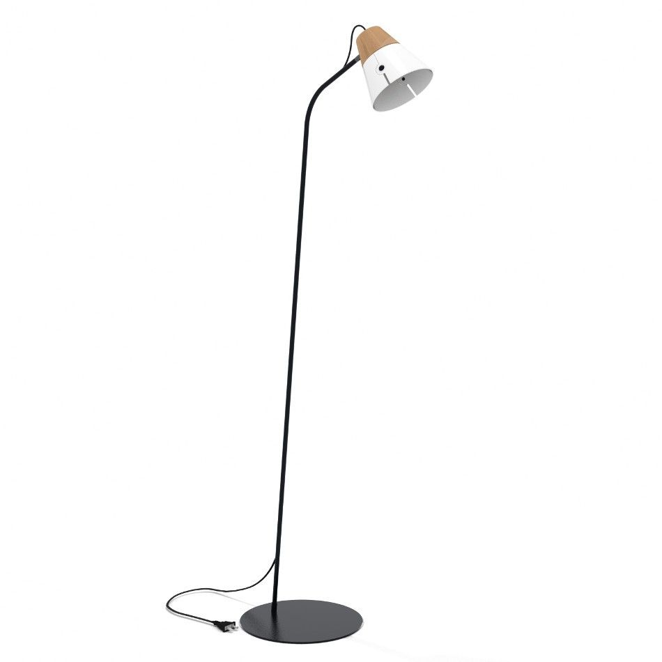 Cone Floor Lampuniversopositivo – Modern Design, Metal And Wood Floor  Lamp – White – Casa (View 8 of 15)
