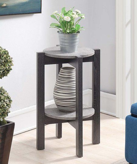Convenience Concepts Faux Cement & Weathered Gray Newport Medium Plant Stand  | Best Price And Reviews | Zulily Pertaining To Weathered Gray Plant Stands (View 11 of 15)