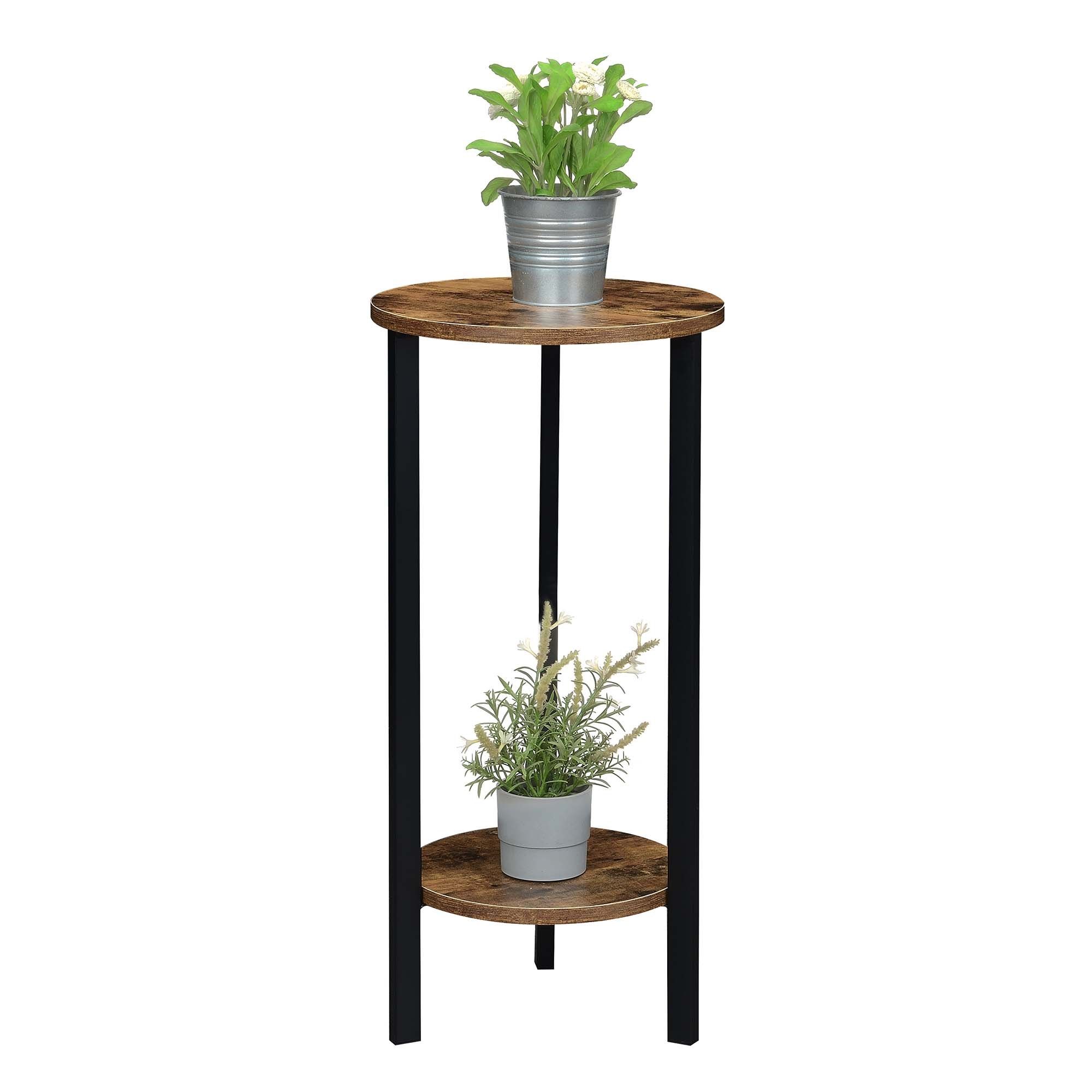 Convenience Concepts Graystone 31 Inch 2 Tier Plant Stand, Weathered  Gray/black – Walmart Within Greystone Plant Stands (Photo 5 of 15)