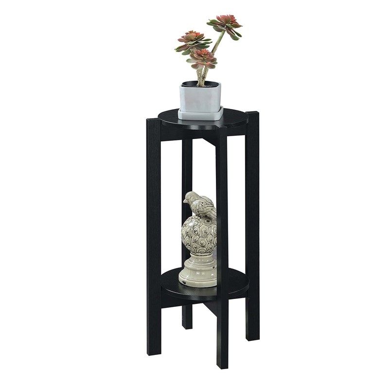 Convenience Concepts Newport Deluxe Plant Stand In Black Wood Finish |  Homesquare In Deluxe Plant Stands (View 5 of 15)