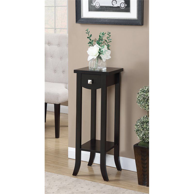 Convenience Concepts Newport Prism Tall Plant Stand In Espresso Wood Finish  | Cymax Business Within Prism Plant Stands (View 4 of 15)