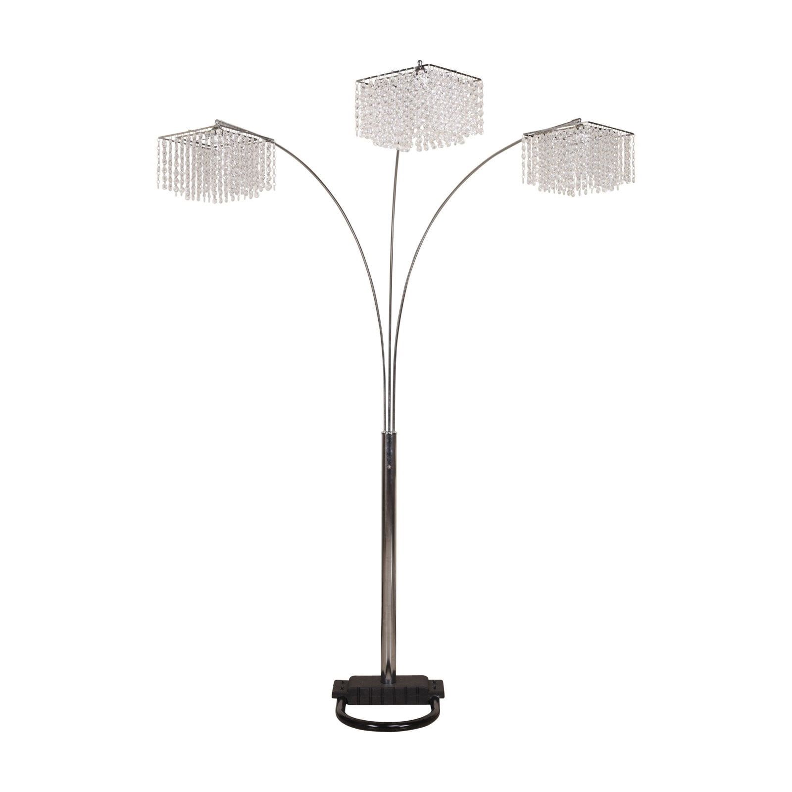 Crown Mark Chrome And Crystal Chandelier Table Lamp – Walmart Intended For Chandelier Style Floor Lamps (View 8 of 15)