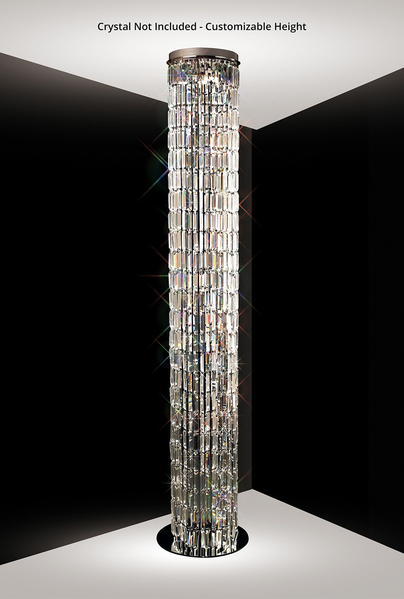 Crystal Floor Lamps Modern Crystal Floor Lamps Led Components – The  Inspired Lighting Llc, Dubai Uae Intended For Chrome Crystal Tower Floor Lamps (View 3 of 15)