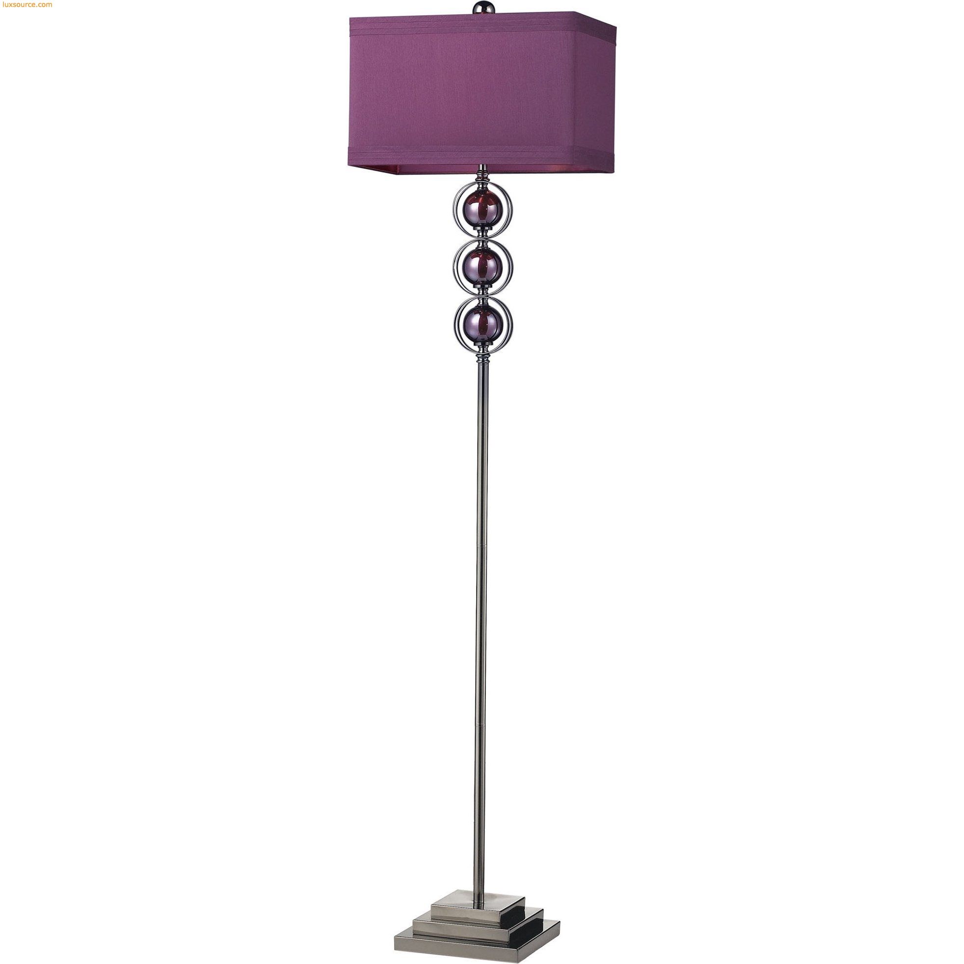 D2231 – Alva Contemporary Floor Lamp In Black Nickel And Purple – Lux Source In Purple Floor Lamps (Photo 1 of 15)