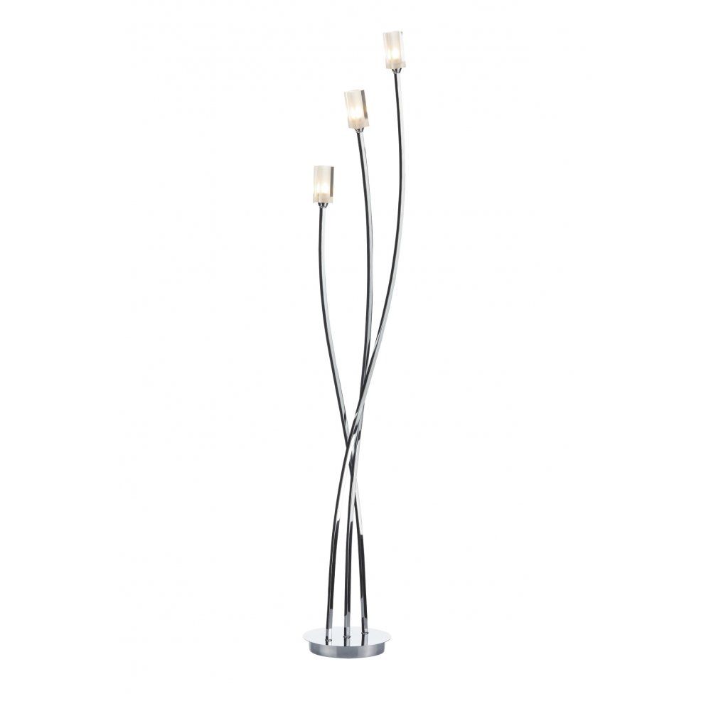Decorative Modern 3 Light Floor Lamp In Polished Chrome With Chrome Floor Lamps (View 9 of 15)