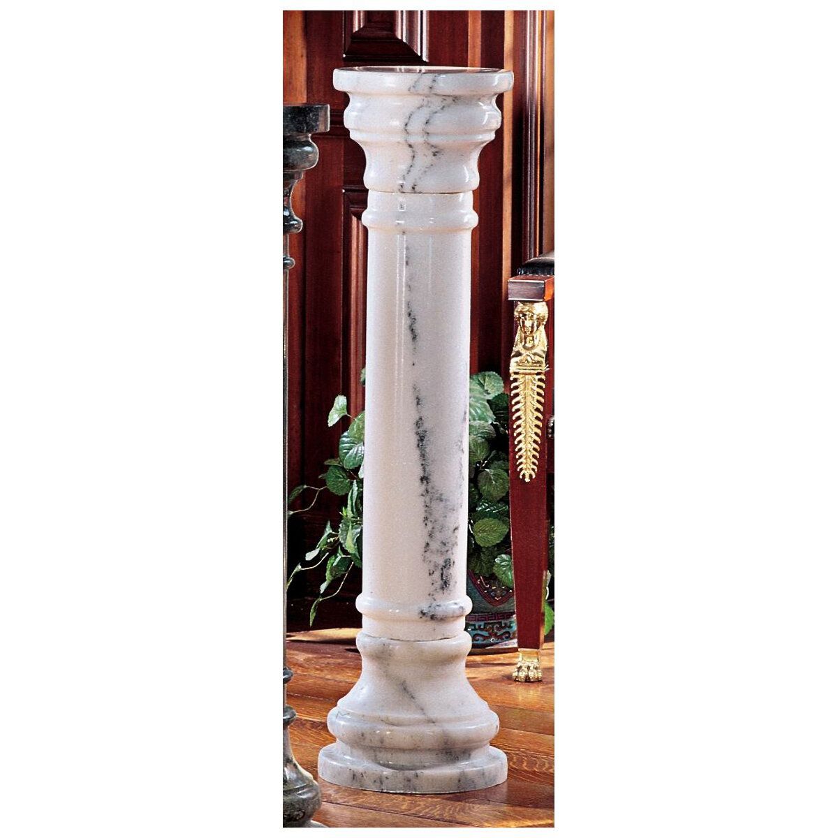 Design Toscano Classic Round Pedestal Marble Plant Stand & Reviews | Wayfair With Marble Plant Stands (View 3 of 15)