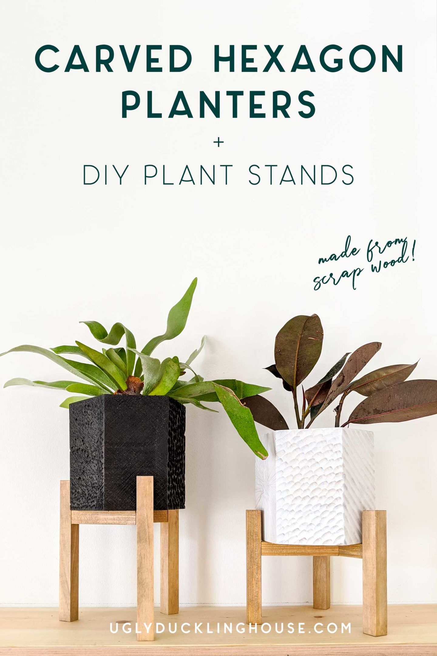 Diy Carved Hexagon Planter With Plant Stand • Ugly Duckling House With Regard To Hexagon Plant Stands (View 4 of 15)