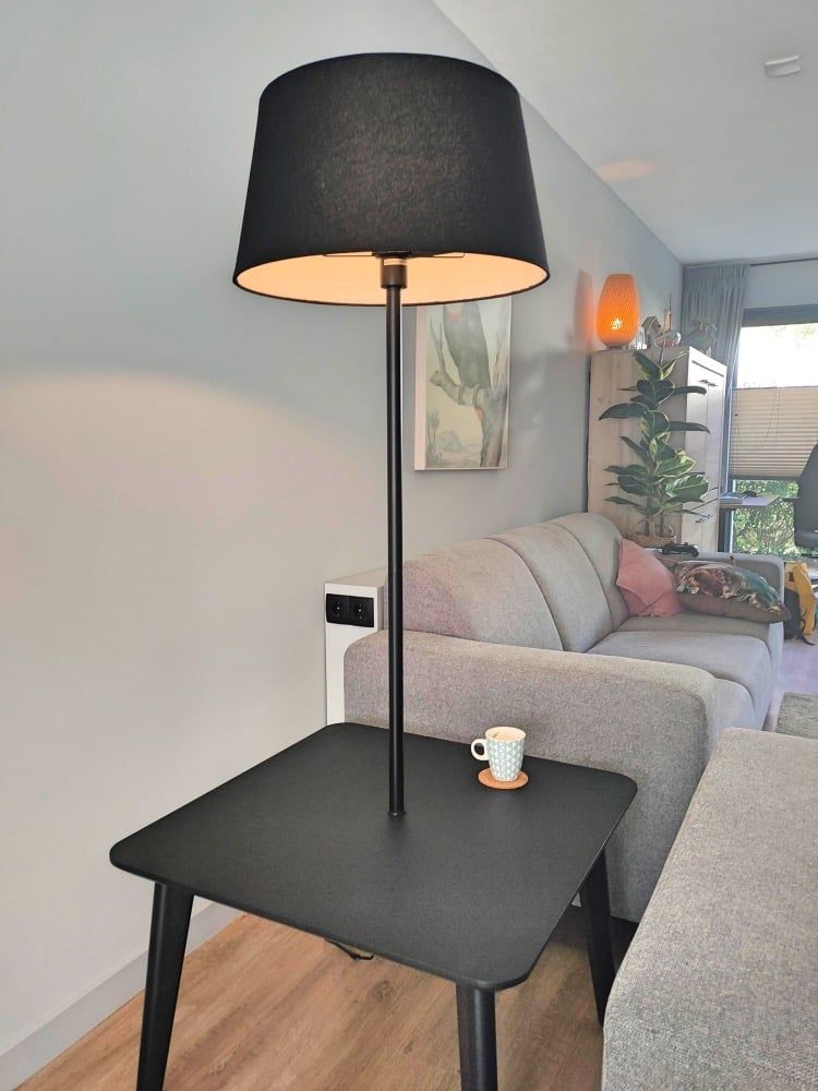 Diy Table With Lamp Attached – Ikea Hackers Within Floor Lamps With 2 Tier Table (View 5 of 15)