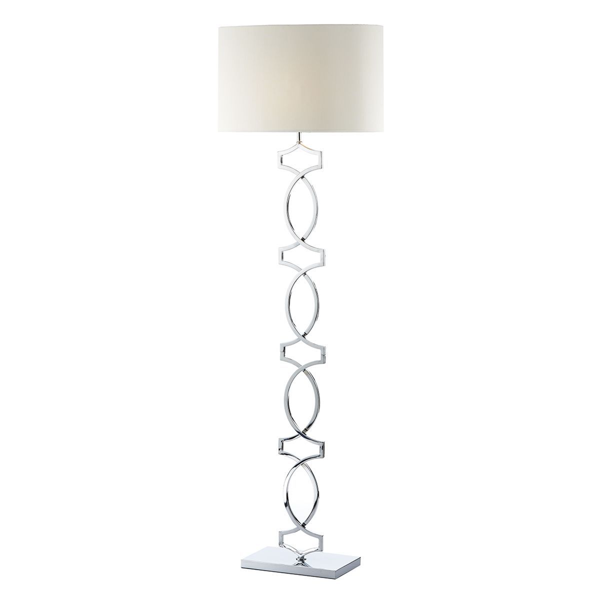 Donovan Floor Lamp Polished Chrome Complete With Shade In Chrome Floor Lamps (Photo 5 of 15)
