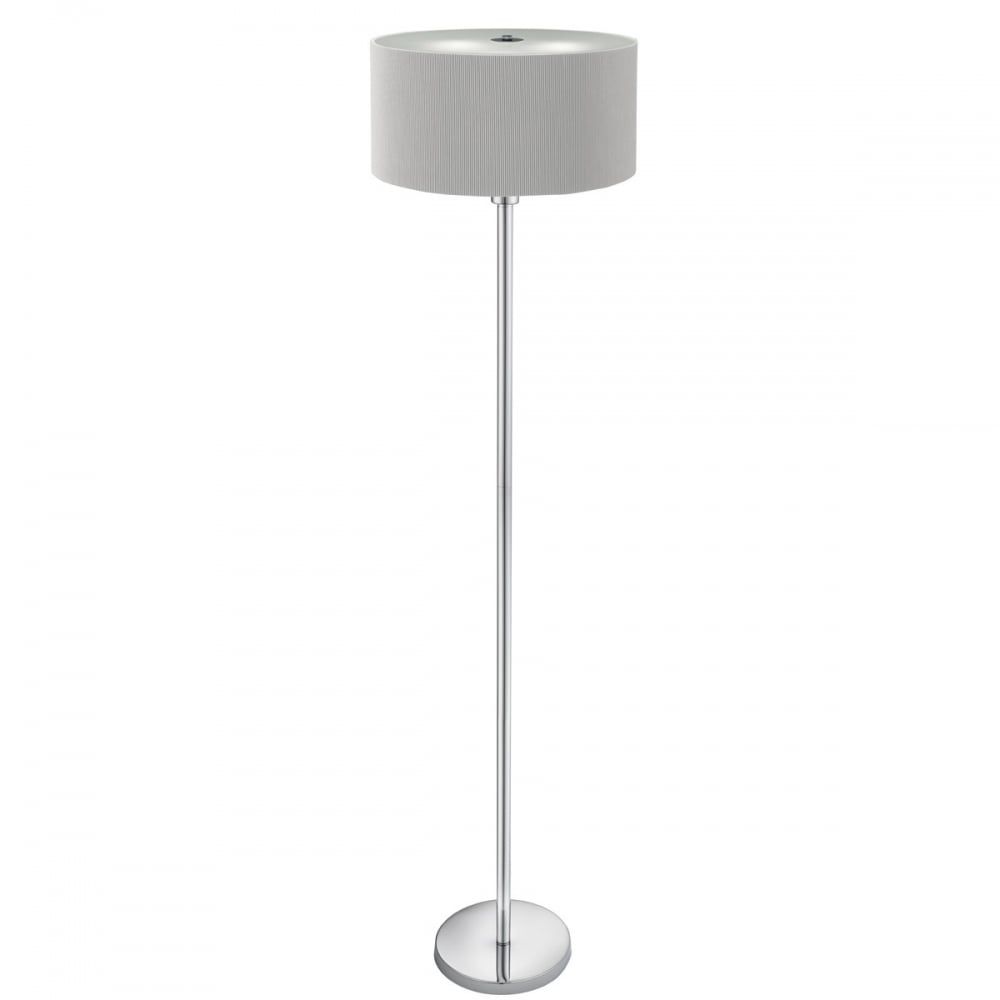 Drum Pleat Floor Lamp With Silver Grey Shade And Glass Diffuser 5663 3si –  Lighting From The Home Lighting Centre Uk In Grey Shade Floor Lamps (Photo 6 of 15)