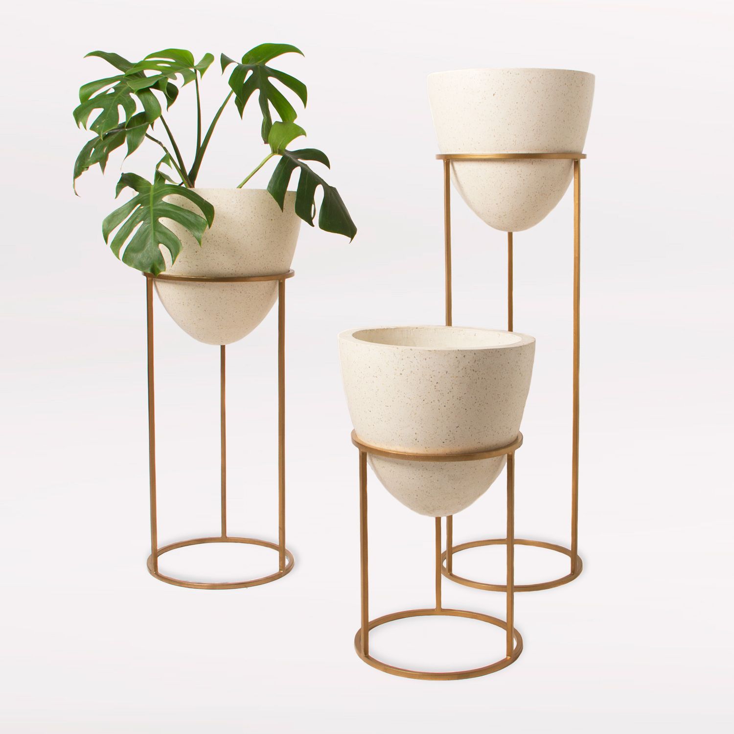 Eggshell 30 Planter Gold | Linoluna | Shop Within Eggshell Plant Stands (View 2 of 15)