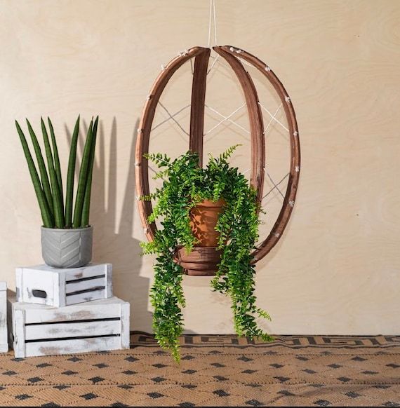 Eggshell Plant Hanger Plant Stand Wood Plant Hanger Indoor – Etsy Regarding Eggshell Plant Stands (View 6 of 15)