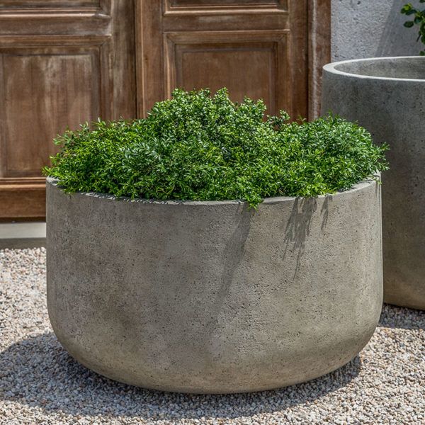 Extra Large Cast Stone Low Tribeca Planter – Greystone (additional Pat –  Scenario Home For Greystone Plant Stands (View 4 of 15)