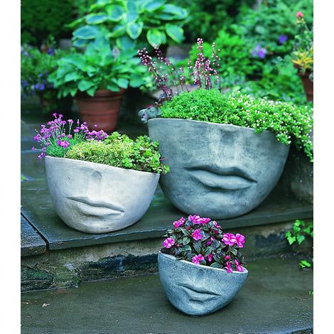 Faccia Large Face Planter – Greystone (14 Finishes Available) – Scenario  Home In Greystone Plant Stands (Photo 9 of 15)