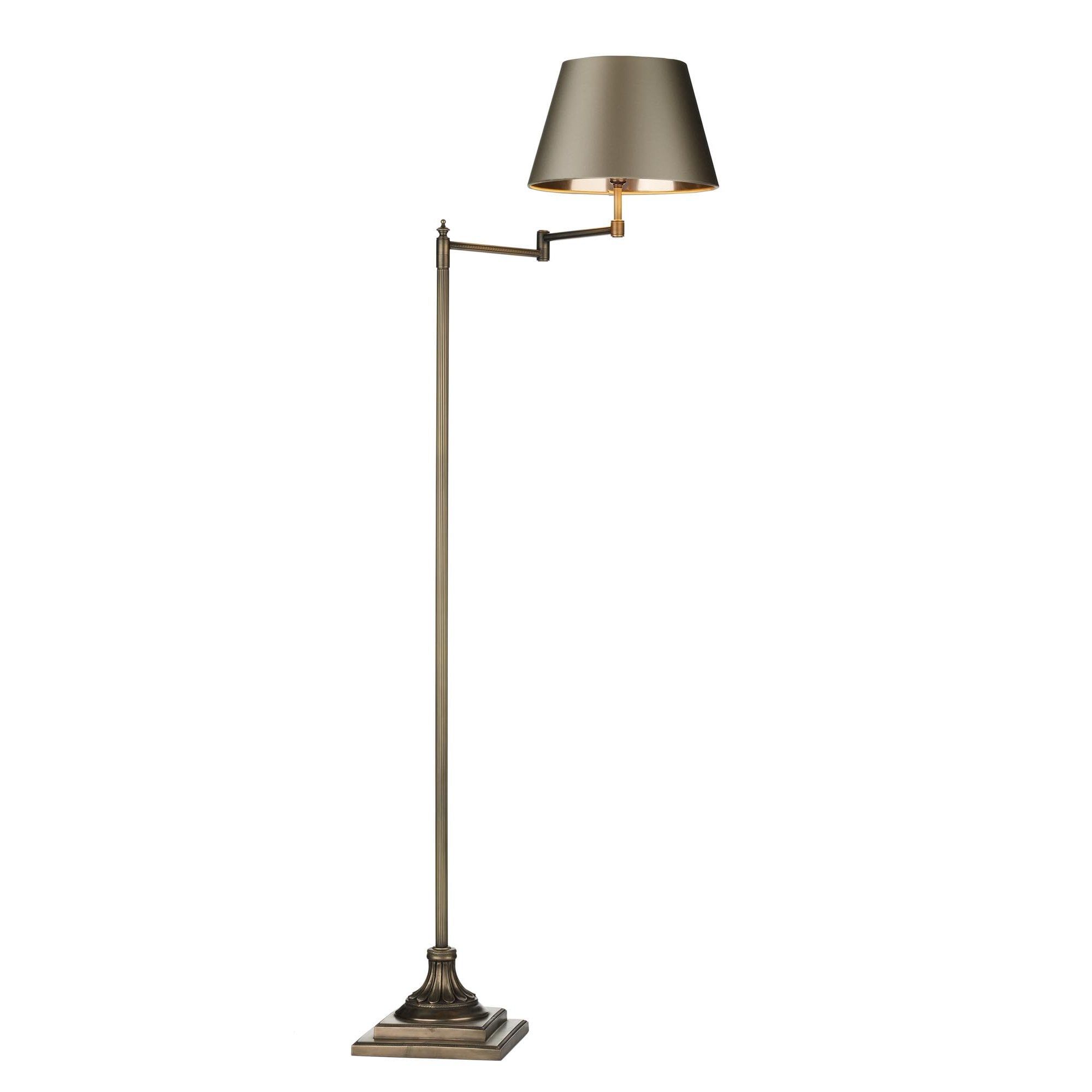 Floor Lamp Antique Brass With Swivel Arm Right Lighting And Lights Uk Inside Adjustble Arm Floor Lamps (Photo 8 of 15)