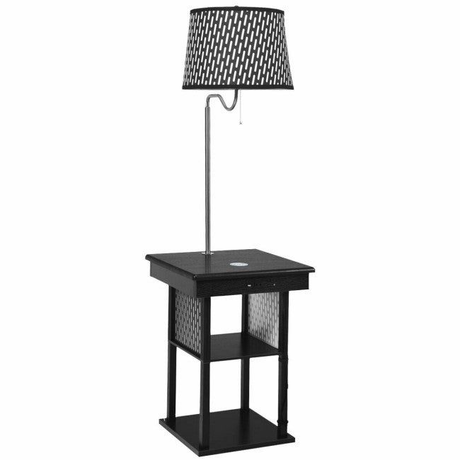 Floor Lamp Bedside Desk With Usb Charging Ports Shelves – 17.5" X  (View 12 of 15)