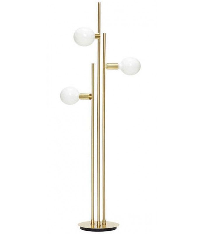 Floor Lamp Gold Brass + 3 Glass Globes With Regard To 3 Piece Set Floor Lamps (View 13 of 15)