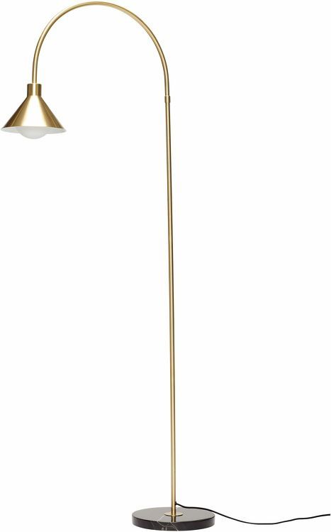 Floor Lamp In Brass And Gilded Marble – Hübsch Regarding Brass Floor Lamps (View 6 of 15)