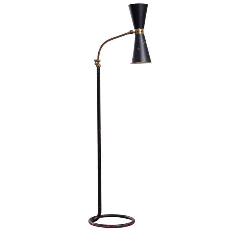 Floor Lamp With Double Cone Shade At 1stdibs In Cone Floor Lamps (Photo 10 of 15)