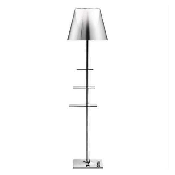Flos Floor Lamp Bibliotheque Nationale (aluminized Silver – Polycarbonate /  Steel) – Myareadesign Intended For Silver Steel Floor Lamps (Photo 1 of 15)