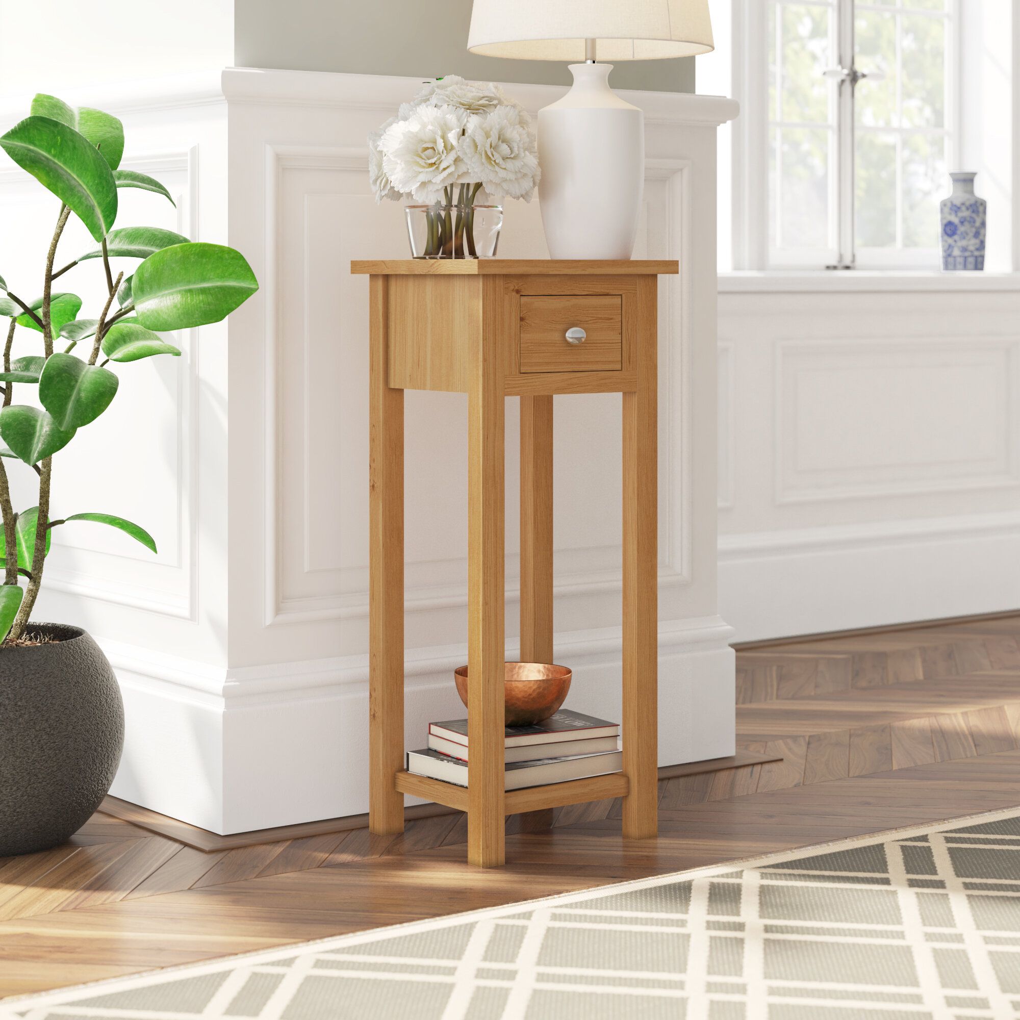 Foundstone Whitney Rectangular Pedestal Oak Plant Stand & Reviews |  Wayfair.co.uk With Regard To Oak Plant Stands (Photo 4 of 15)