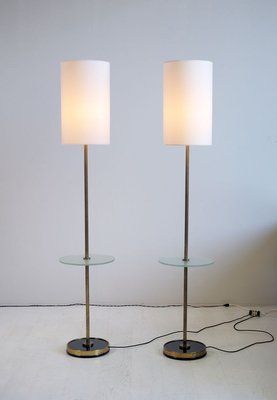 French Frosted Glass Floor Lamp, 1950s For Sale At Pamono For Frosted Glass Floor Lamps (Photo 4 of 15)