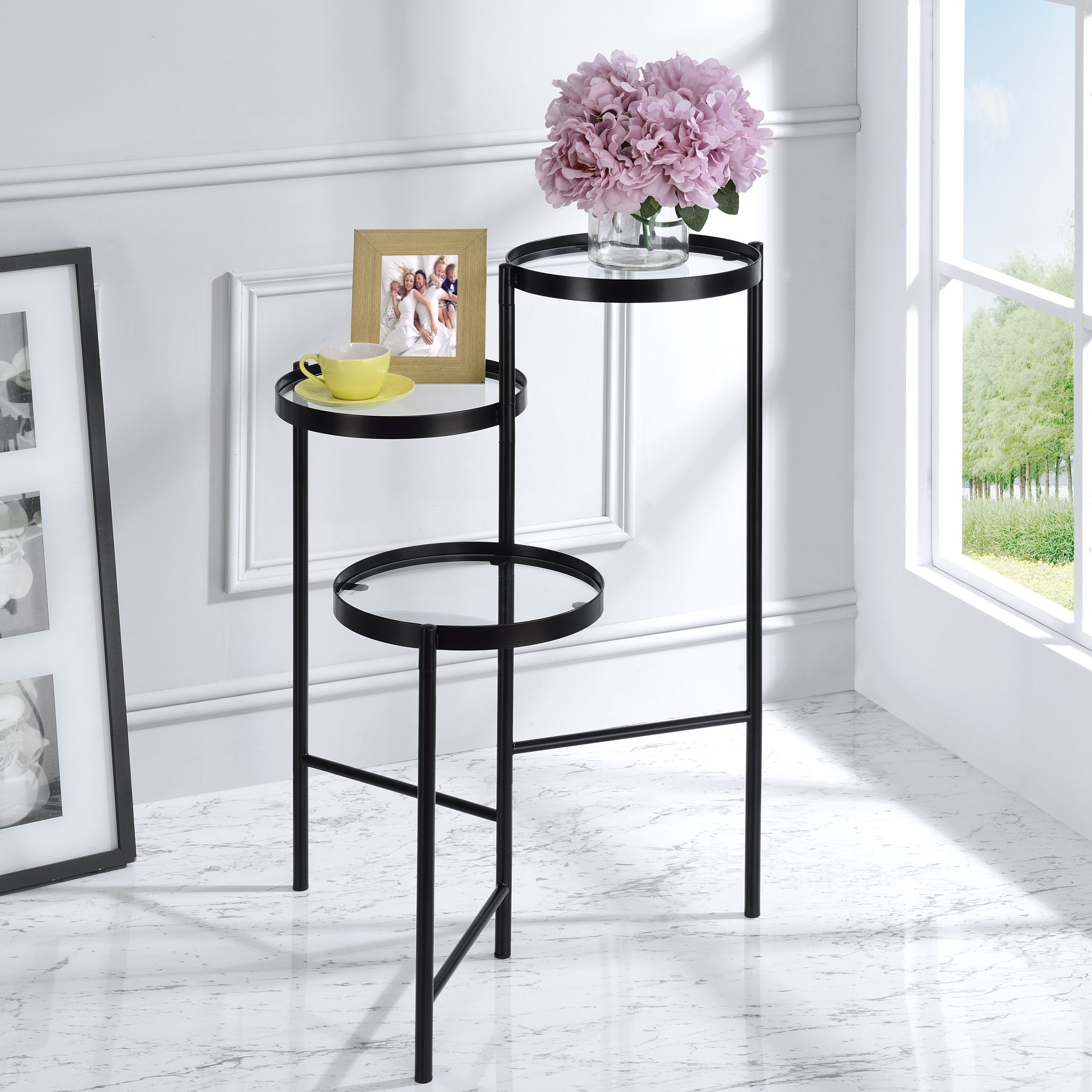 Furniture Of America Cora Black Modern 11 Inch 3 Tier Indoor Plant Stand –  On Sale – Overstock – 30733569 Throughout Three Tier Plant Stands (Photo 5 of 15)