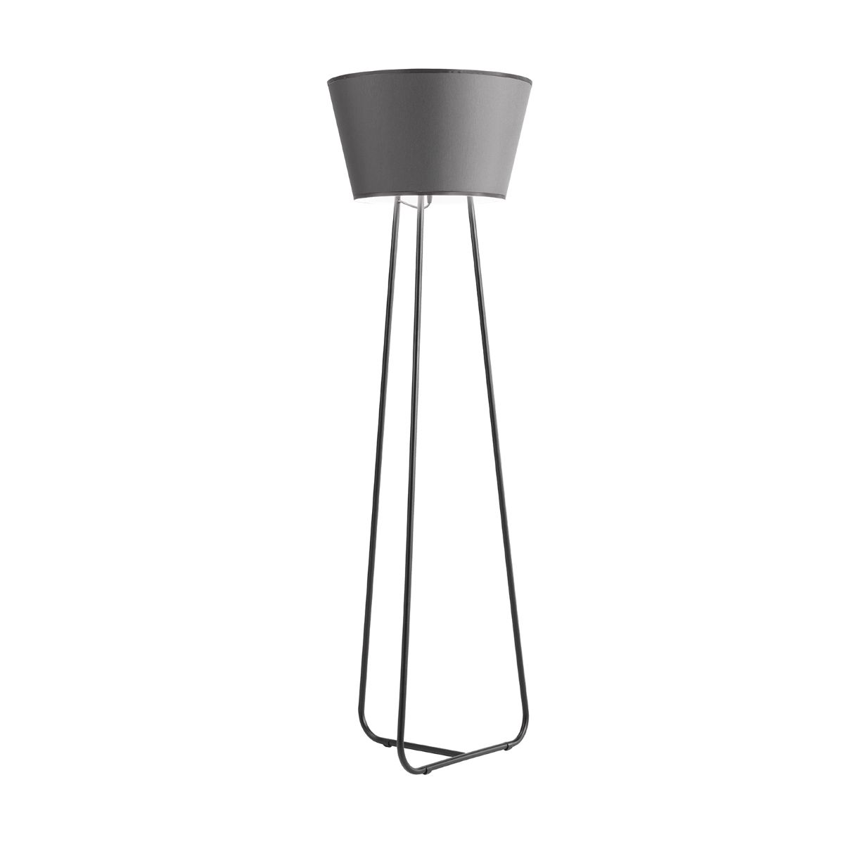 Garconne Floor Lamp In Painted Metal With Circular Shade Anthracite Black  Base Within Black Floor Lamps (Photo 11 of 15)