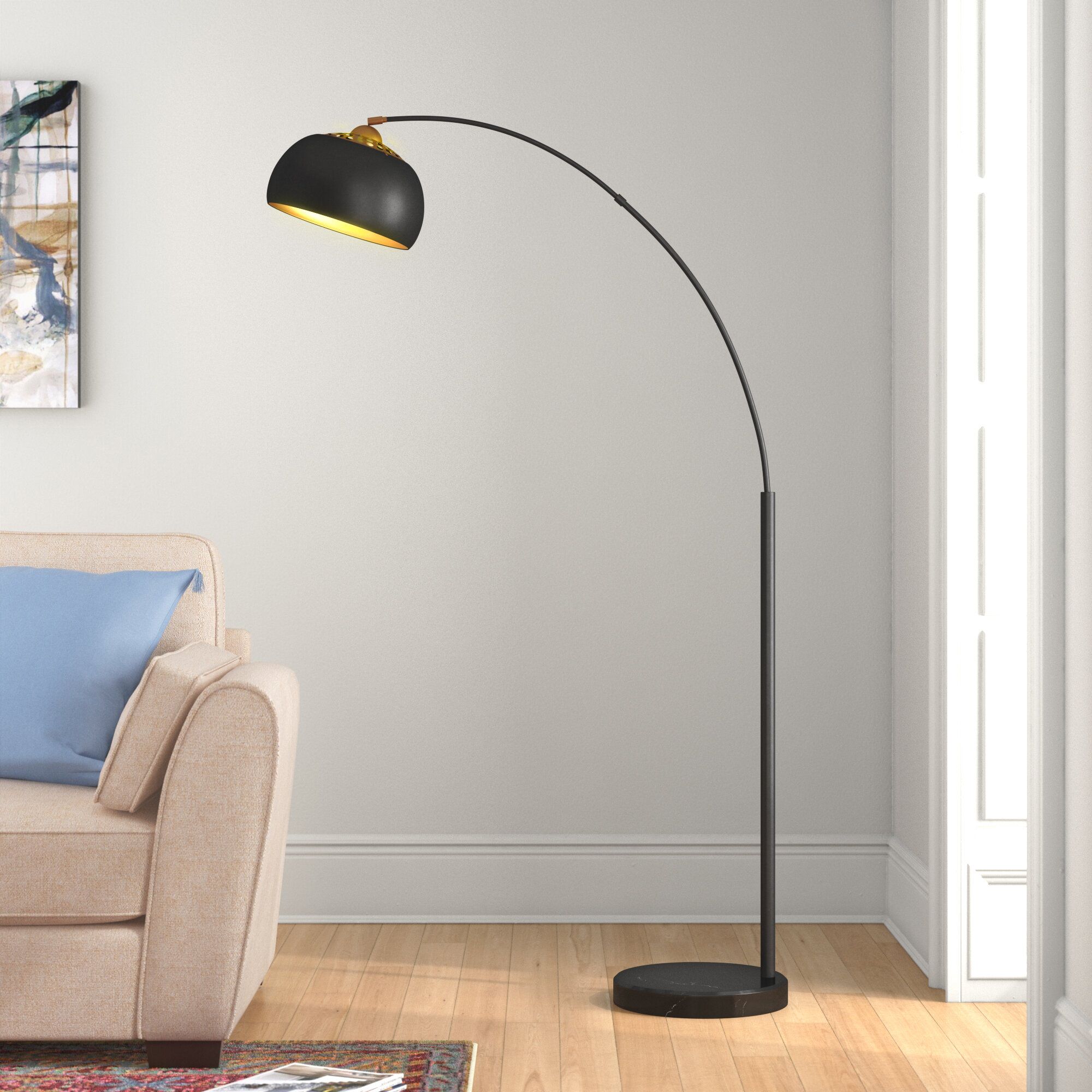 George Oliver Dedre 68.5" Arched Floor Lamp & Reviews | Wayfair For 74 Inch Floor Lamps (Photo 7 of 15)