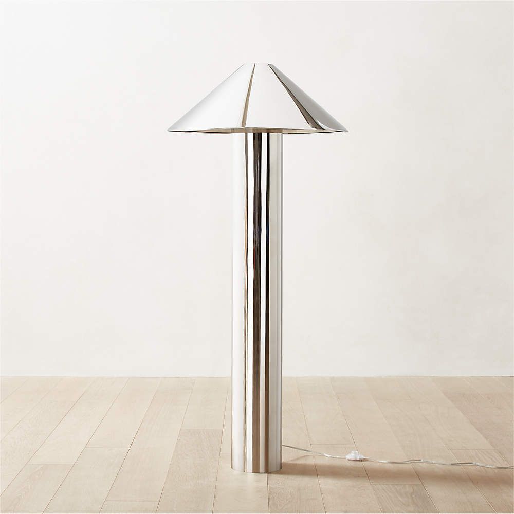 Gigi Modern Polished Stainless Steel Floor Lamp + Reviews | Cb2 Pertaining To Stainless Steel Floor Lamps (View 7 of 15)