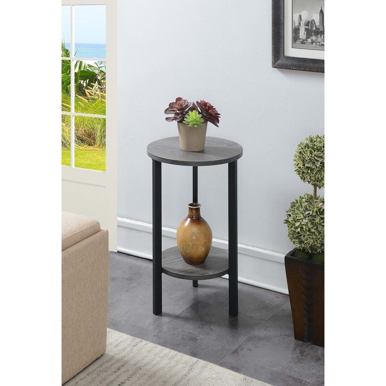 Graystone 24 Inch Plant Stand, Weathered Gray 95285427154 | Ebay Within 24 Inch Plant Stands (View 6 of 15)