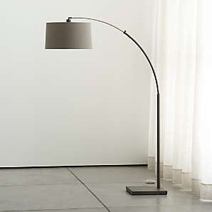 Grey Floor Lamps | Crate & Barrel Intended For Grey Shade Floor Lamps (View 8 of 15)