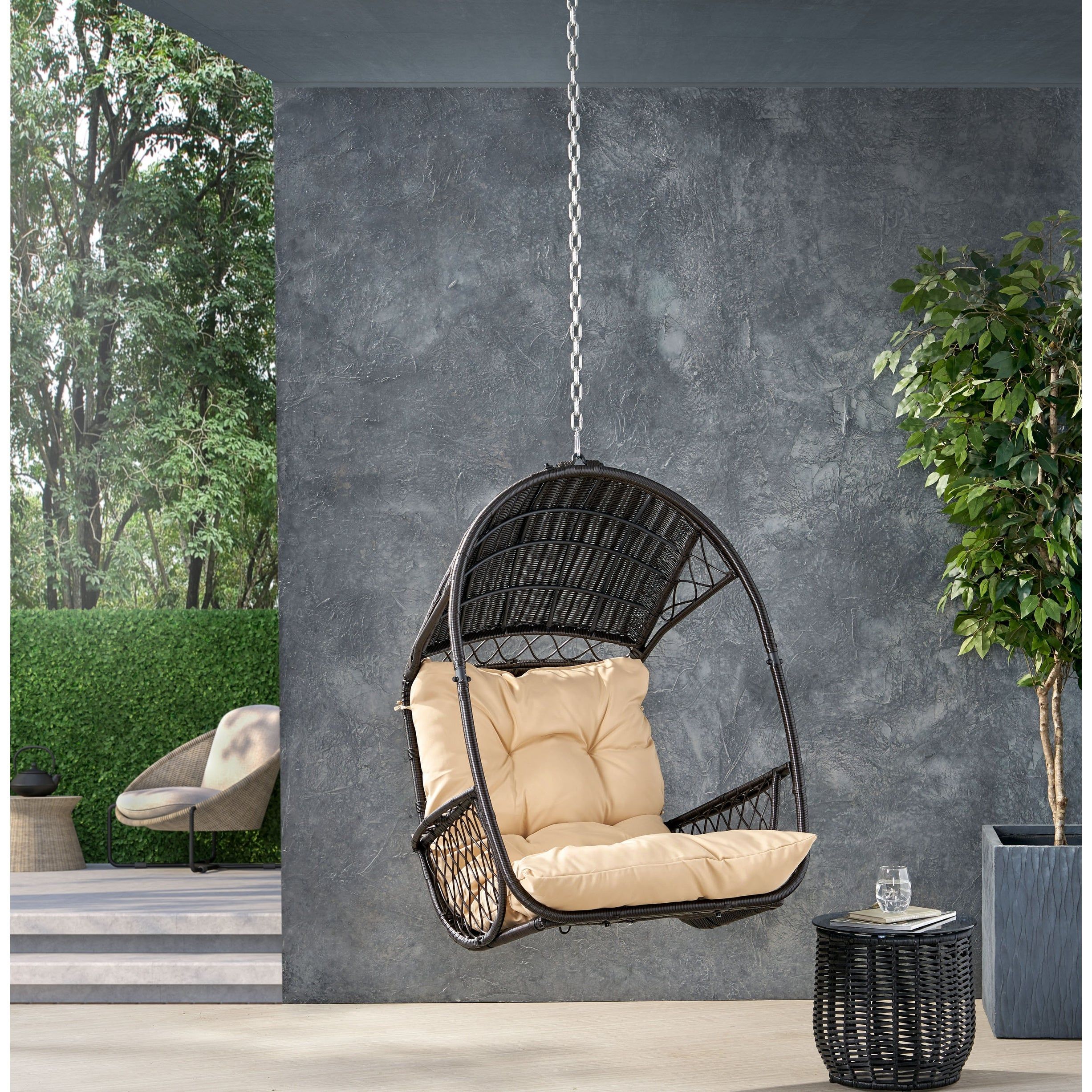 Greystone Outdoor/indoor Wicker Hanging Chair W/8 Foot Chainchristopher  Knight Home – On Sale – Overstock – 31825459 Pertaining To Greystone Plant Stands (Photo 14 of 15)