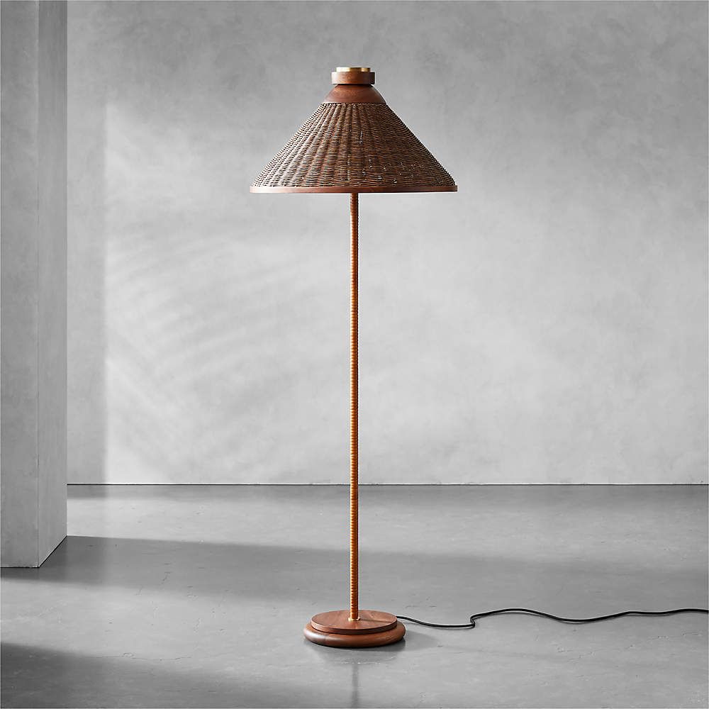 Hakka Rattan Floor Lamp + Reviews | Cb2 Pertaining To Woven Cane Floor Lamps (View 2 of 15)