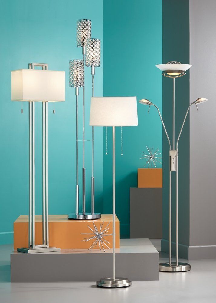 Halogen Three Light Torchiere And Reading Floor Lamp | Modern Floor Lamps,  Reading Lamp Floor, Floor Lamp Inside 3 Tier Floor Lamps (View 6 of 15)