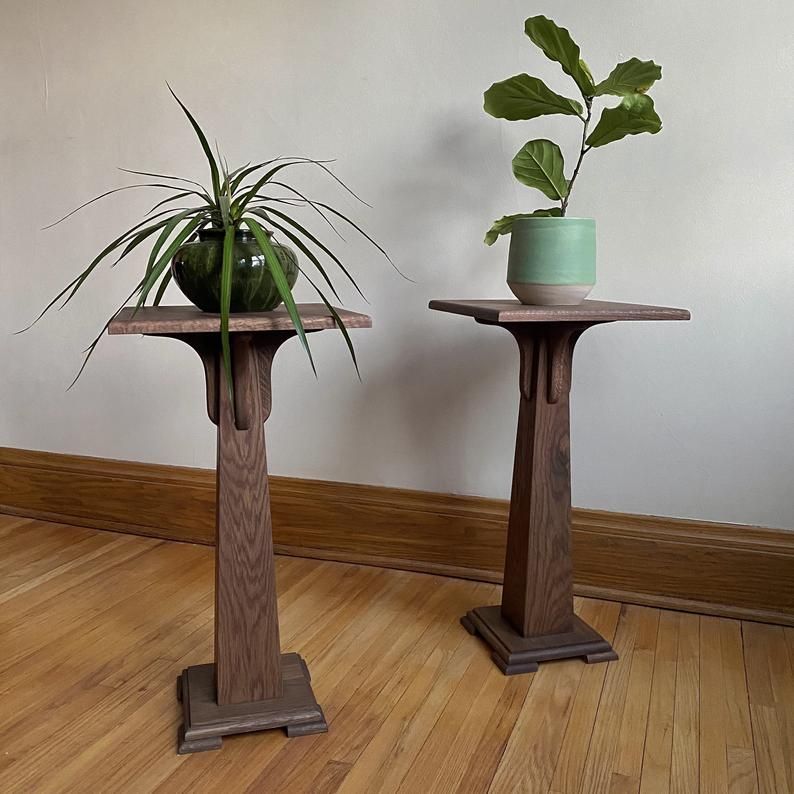 Handmade Pedestal Plant Stand, Hardwood—perfect For Heavy Pots!ben  Newman Furniture | Custommade Pertaining To Pedestal Plant Stands (View 3 of 15)
