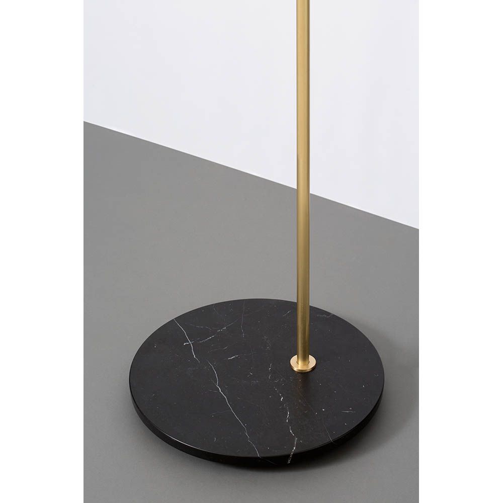 Heron Floor Lamp – Satin Brass, Black Marble Base – Rouse Home Pertaining To Marble Base Floor Lamps (Photo 6 of 15)