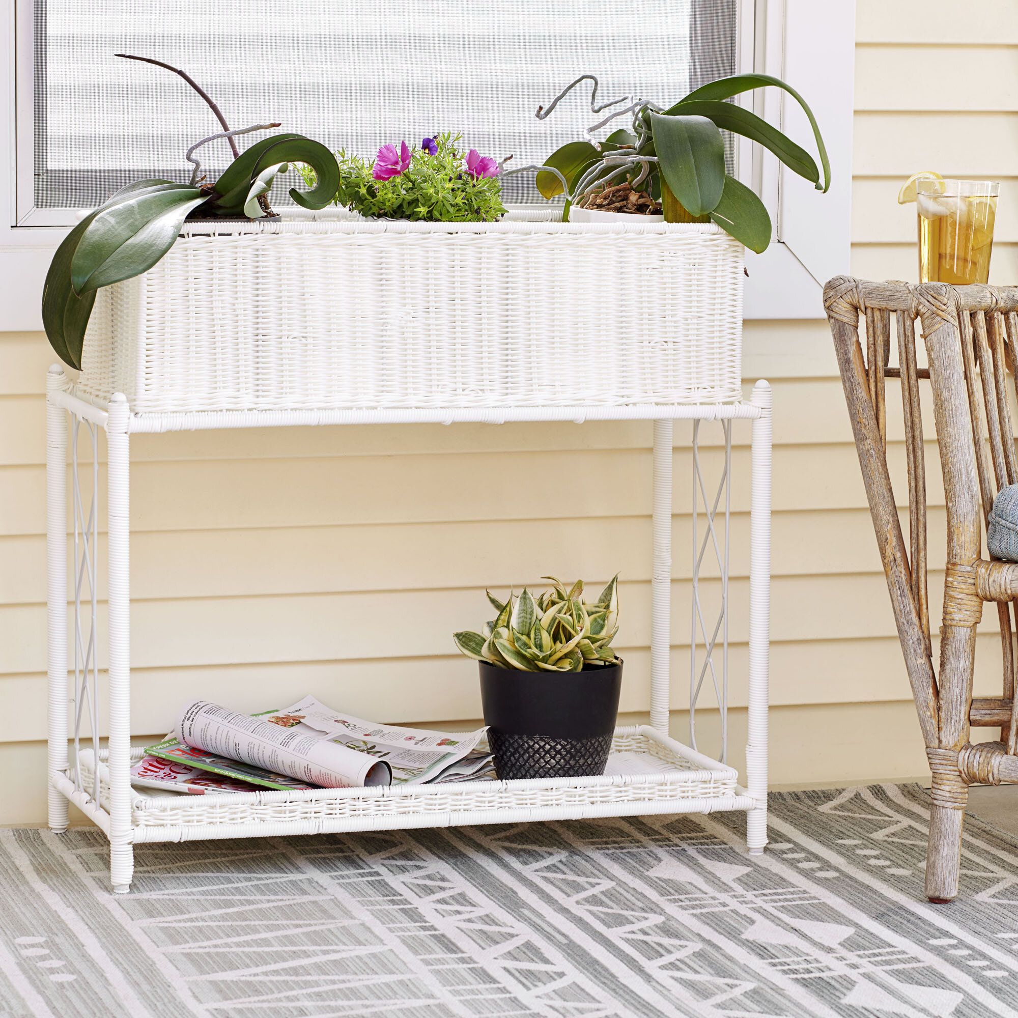 Highland Dunes Garza Resin Elevated Planter & Reviews | Wayfair In Resin Plant Stands (Photo 15 of 15)