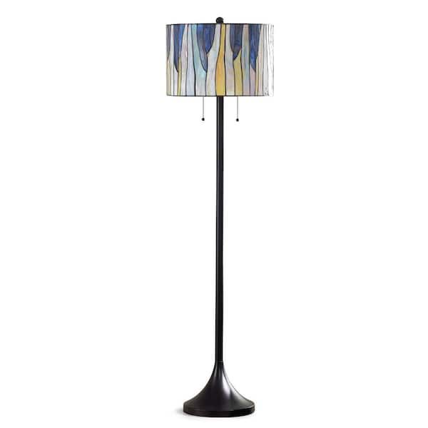 Homeglam Barossa 61 In. H Orb Tiffany Floor Lamp With Blue/purple Shade  Hl6020f Pr – The Home Depot Pertaining To Purple Floor Lamps (Photo 12 of 15)