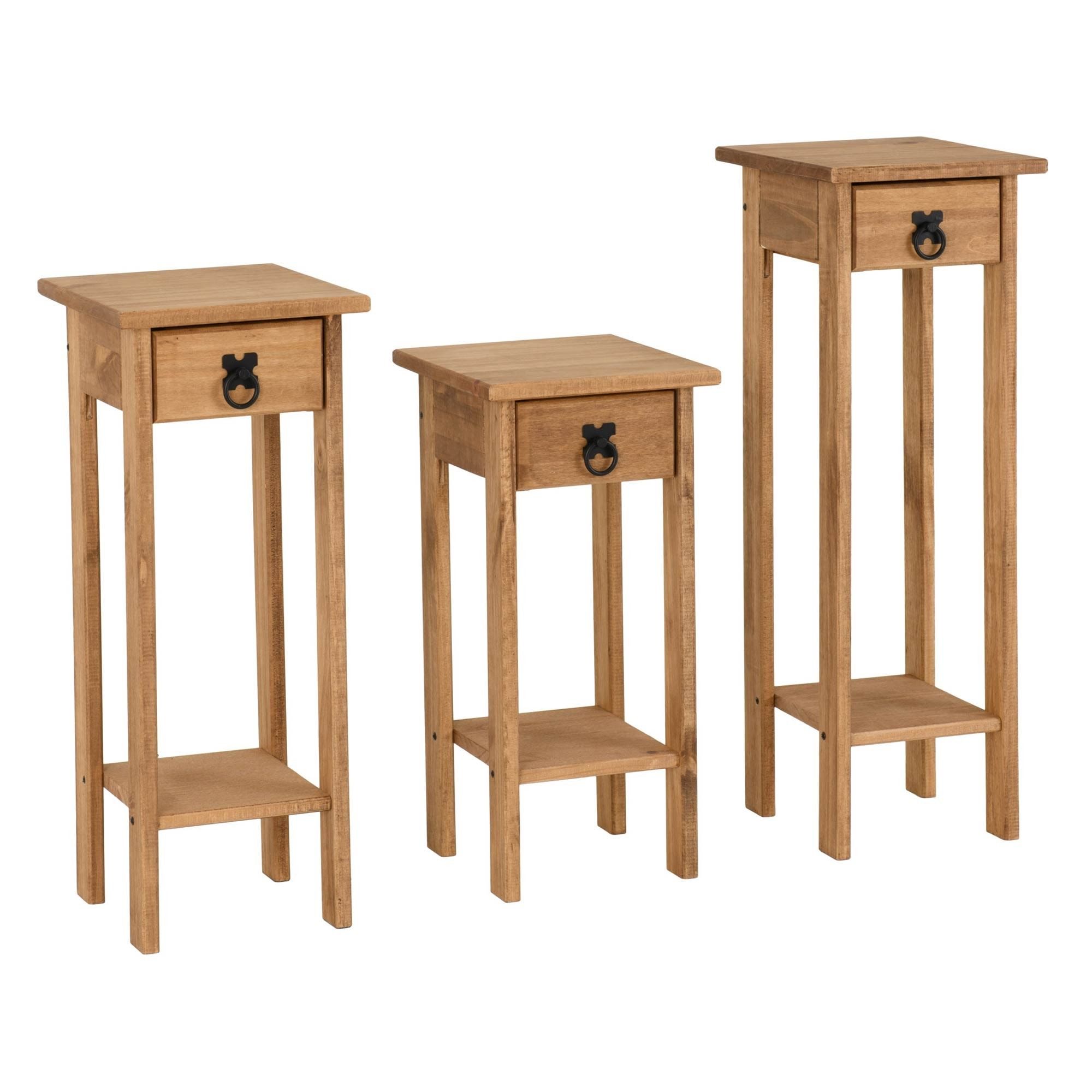 Huxley Pine Plant Stands | Plant Stand Set | 3 Piece Plant Stand Pertaining To Set Of 3 Plant Stands (View 7 of 15)