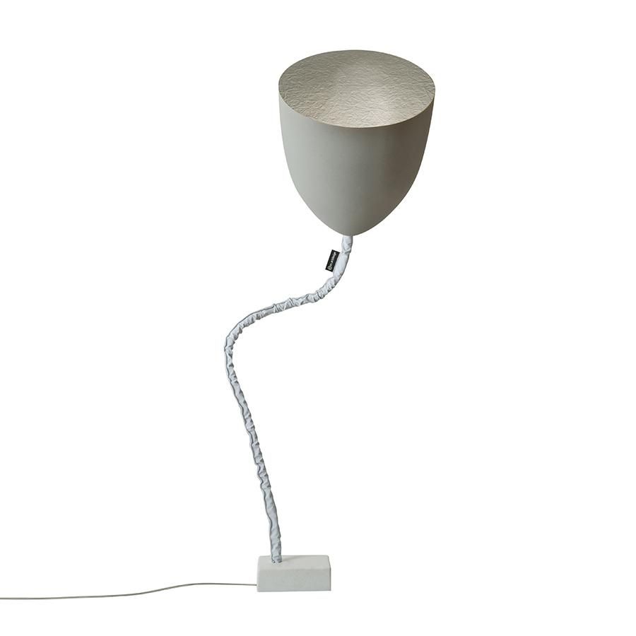 In Es.artdesign Floor Lamp Flower Cemento (silver Interior – Concrete  Effect Paint, Nebulite And Steel) – Myareadesign Inside Silver Steel Floor Lamps (Photo 2 of 15)